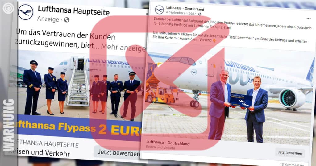 Warnung vor der Fake "Lufthansa - Deutschland" Seite auf Facebook!