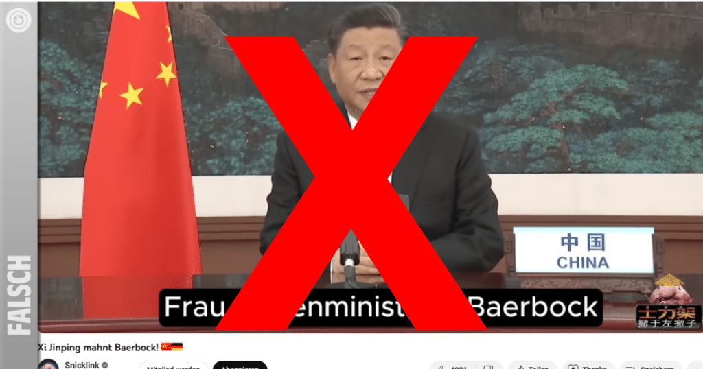 Manipuliertes Video löst diplomatische Verwicklungen mit China aus. Bild: Mimikama