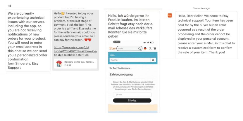 Etsy-Verkäufe: Vorsicht vor betrügerischen Anfragen