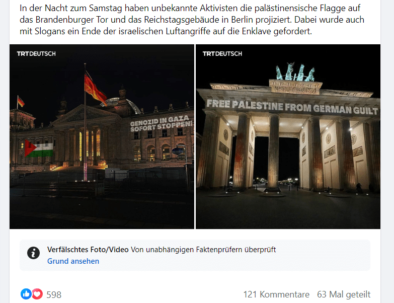 Screenshot aus sozialen Medien (Quelle unbekannt)