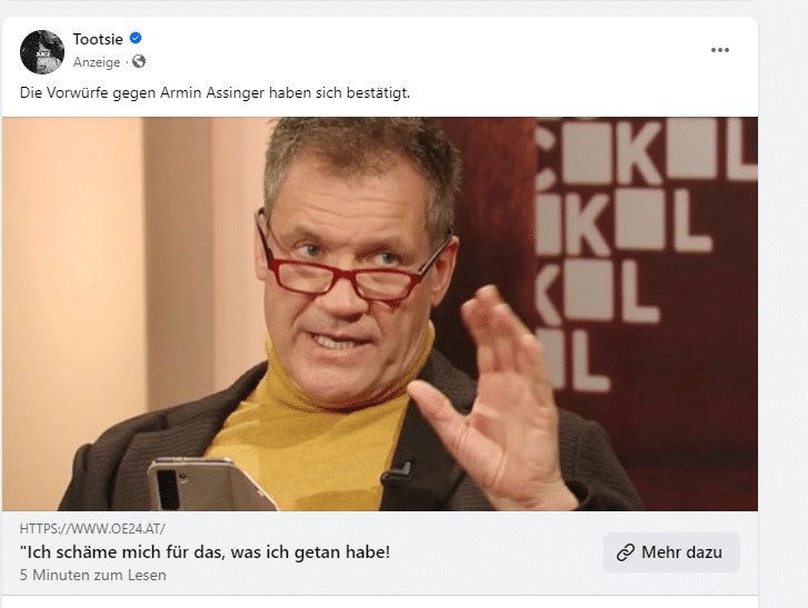 Fake-Werbung mit Promis: die Wahrheit hinter 'Armin Assinger' und 'Armin Wolf' – mimikama.org