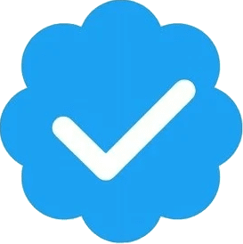 blauer Haken (Verifizierungssymbol auf X)