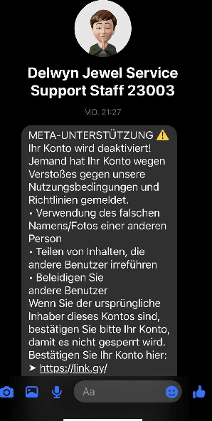 Warnung! Betrüger geben sich als Meta/Facebook aus! Das können Sie dagegen tun! – mimikama.org Warnung! Betrüger geben sich als Meta/Facebook aus! Das können Sie dagegen tun! – mimikama.org