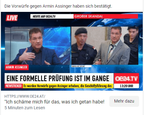 Fake-Werbung mit Promis: die Wahrheit hinter 'Armin Assinger' und 'Armin Wolf' – mimikama.org