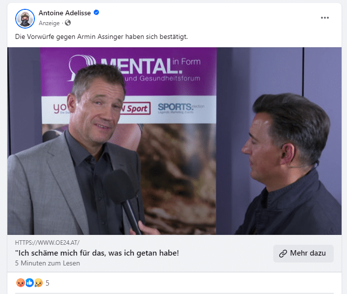 Fake-Werbung mit Promis: die Wahrheit hinter 'Armin Assinger' und 'Armin Wolf' – mimikama.org