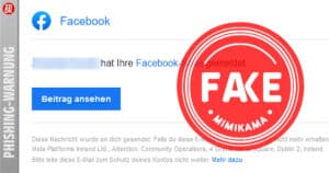 Warnung vor gefälschter Facebook-Mail: Schützen Sie Ihre Daten