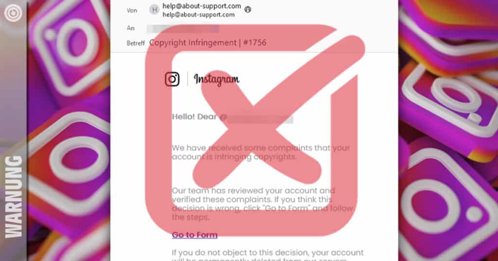 Warnung vor gefälschten Instagram-Nachrichten Artikelbild: Freepik, natanaelginting