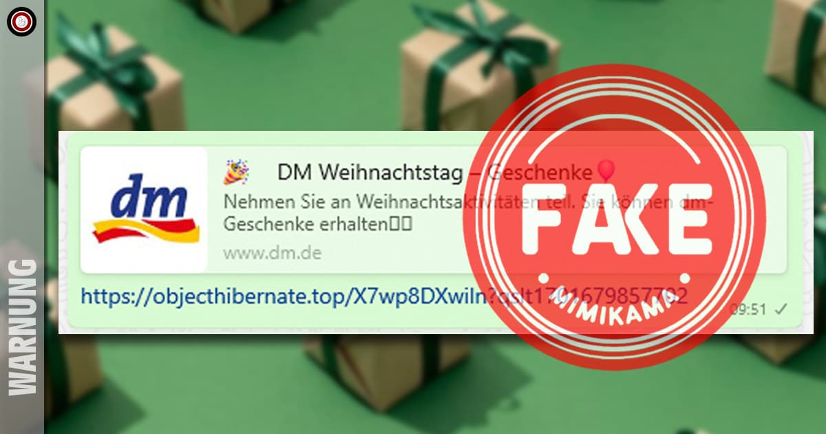 WhatsApp: "DM Weihnachtstag" - Achtung vor falschem Gewinnspiel