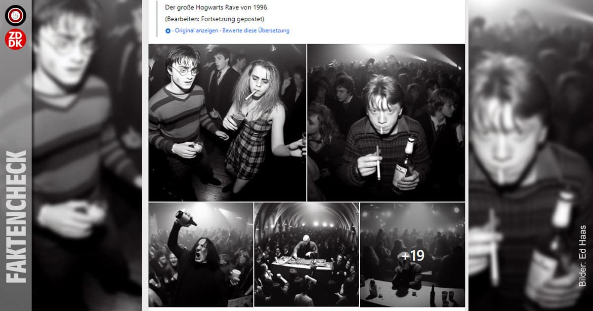 Faktencheck: Sind die Partyfotos der 'Harry Potter'-Besetzung aus den 90ern echt? Screenshot: FAcebook