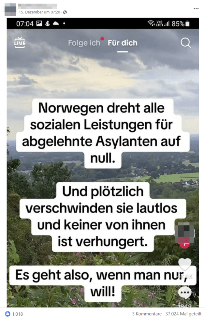 Faktencheck: Norwegens Sozialleistungen für abgelehnte Asylsuchende – mimikama.org Faktencheck: Norwegens Sozialleistungen für abgelehnte Asylsuchende – mimikama.org
