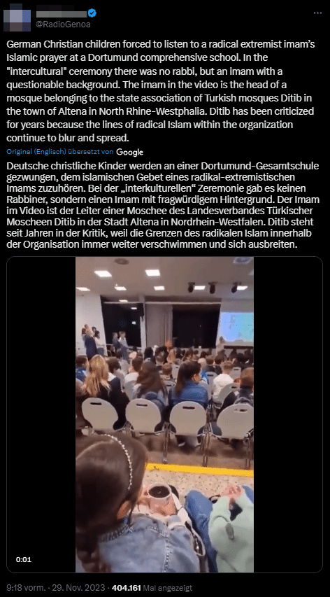 Faktencheck: Einschulungsfeier an deutscher Schule mit Imam und Pastor – mimikama.org Screenshot auf Facebook