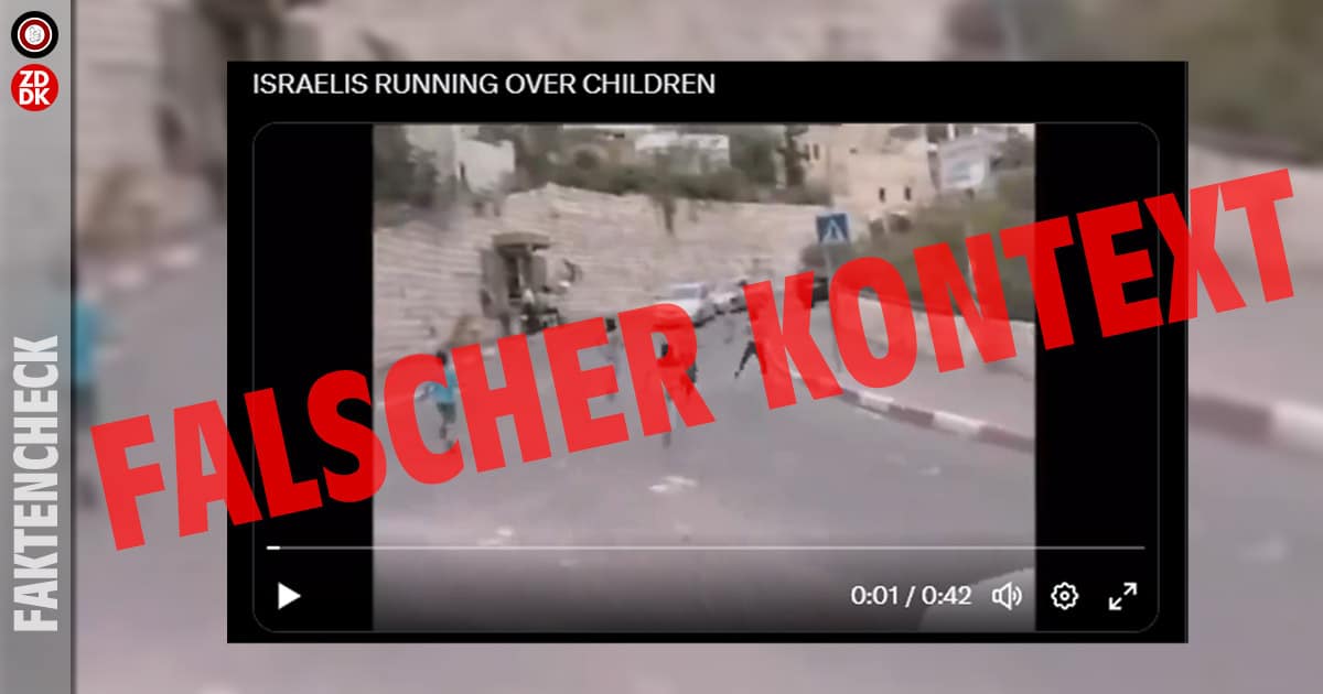 Faktencheck: Video zeigt israelische Kinder, die von einem Auto überfahren werden