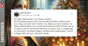 Faktencheck: Behauptungen über EU-Pläne zur Abschaffung von „Weihnachten“, „Maria“ und „Josef“