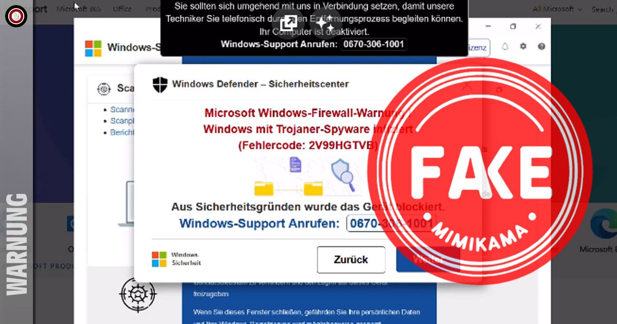 Faktencheck: Gefälschte Microsoft-Sicherheitswarnung