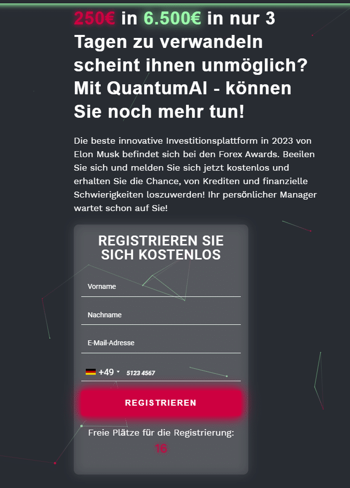 Betrugsalarm: Falsches Elon Musk-Projekt lockt in die Falle – mimikama.org Screenshot der Webseite wo persönliche Daten eingegeben werden sollen
