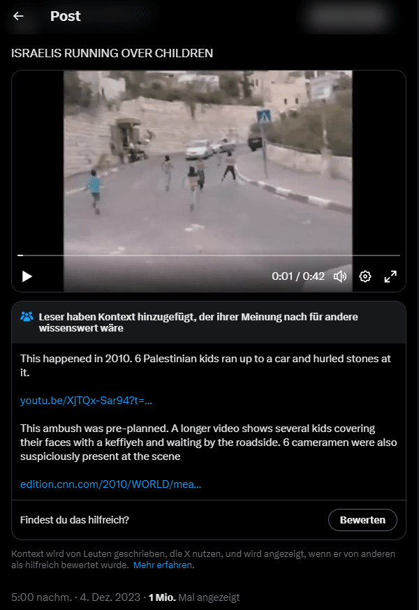 Faktencheck: Video zeigt israelische Kinder, die von einem Auto überfahren werden