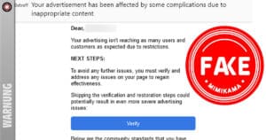 Warnung vor gefälschten Meta-E-Mails