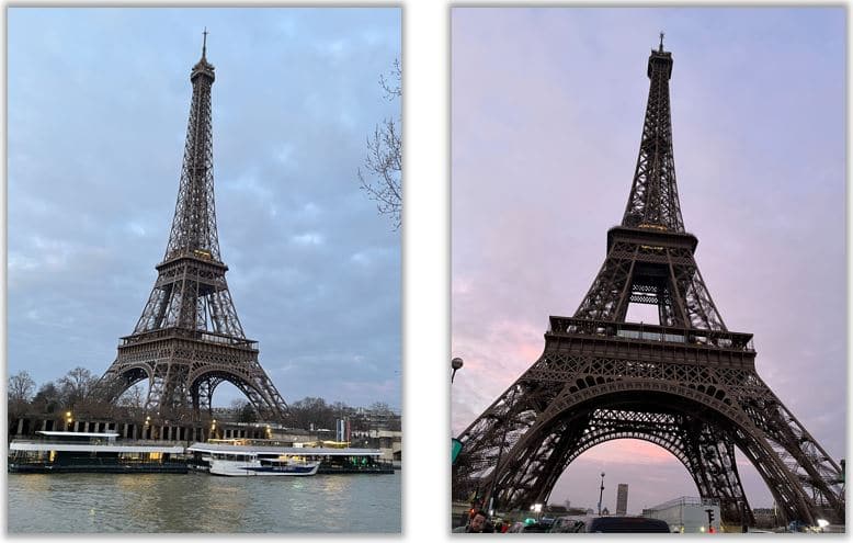 Eiffelturm in Flammen? Ein digitales Missverständnis – mimikama.org Fotos des Eiffelturms vom 24. Januar 2024 (Alexis ORSINI) ( Alexis ORSINI)
