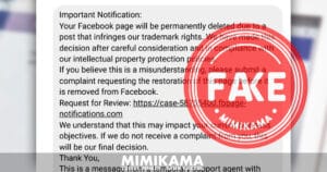 Facebook: False warnings about copyright infringement