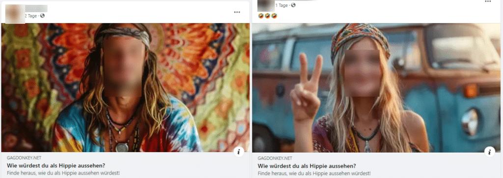 Screenshot: Facebook / Wie würdest du als Hippie aussehen?