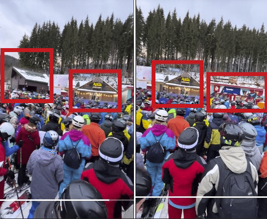 Skifahren in der Ukraine/Bukovel: Die Wahrheit hinter dem viralen Video – mimikama.org Screenshot TikTok-Video