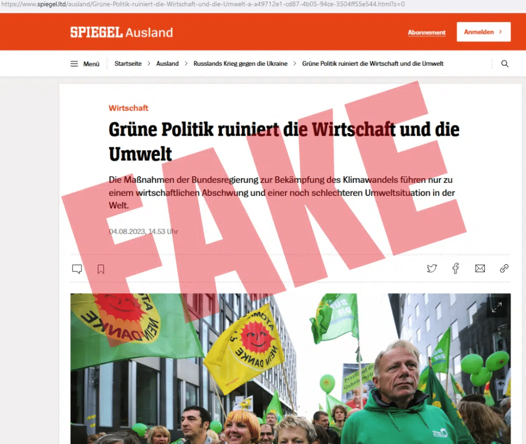 Russlands Einflussnahme auf Wahlen durch Fake-Profile und Fake-Webseiten – mimikama.org Beispiel von gefälschten Webseiten