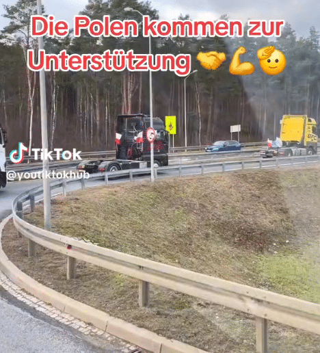 Video aus Polen wird irreführend mit deutschen Bauernprotesten verknüpft – mimikama.org Screenshot Video auf TikTok