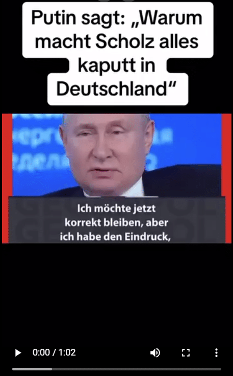 Screenshot des Videos auf soziale Medien
