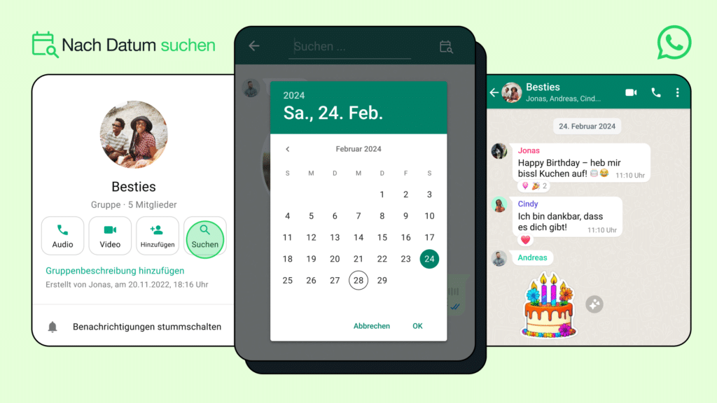 WhatsApp erleichtert die Chat-Suche mit neuer Datumsfunktion
