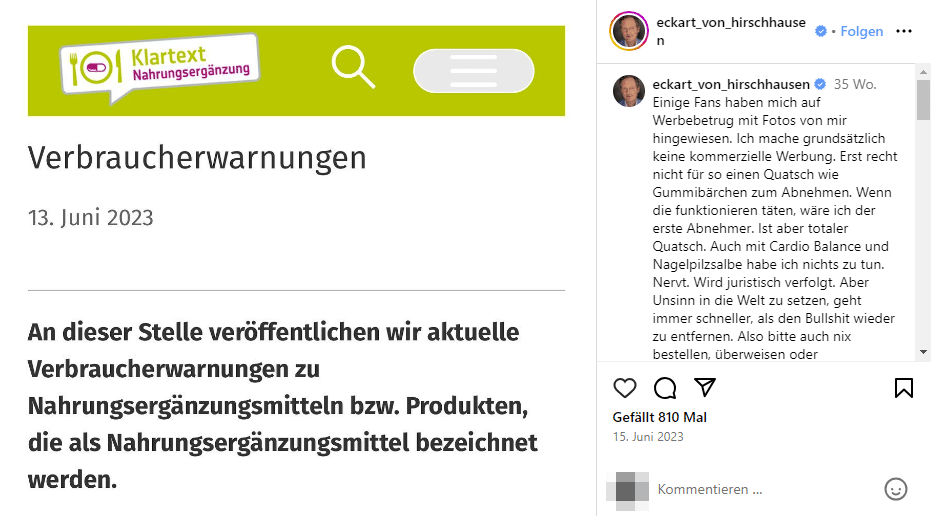 Screenshot Instagram / Eckart von Hirschhausen