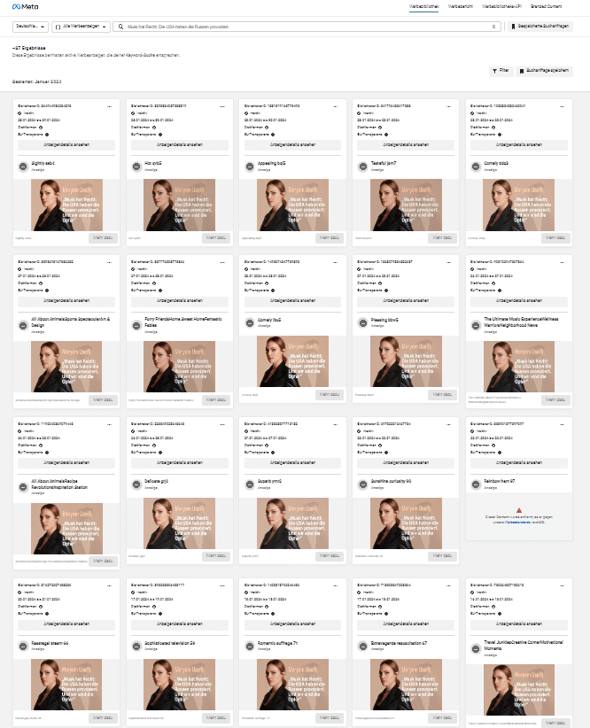 Fake-Zitat von Meryem Uzerli – mimikama.org Übersicht der Fake-Werbekampagne auf Facebook
