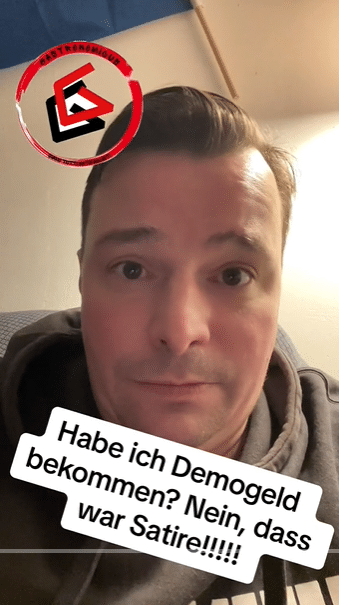 Angebliche Demo-Inszenierungen: Satire-Video entlarvt Falschinfos – mimikama.org Screenshot Tiktok/gastronomicus2