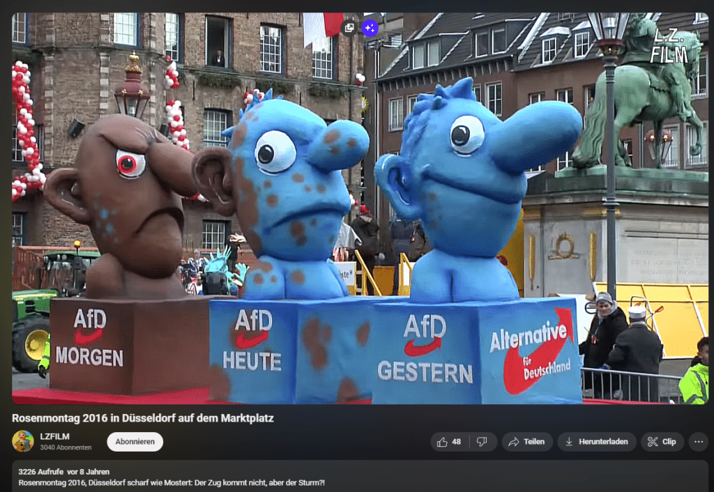 Faktencheck: Karnevalsfoto zeigt AfD, nicht Grüne – mimikama.org Screenshot des Originals aus dem Jahr 2016
