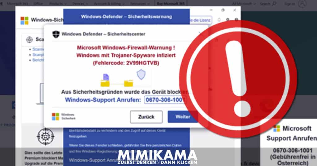 Fake Microsoft-Warnungen: Schutz vor Betrug / Artikelbild: Screenshot Watchlist Internet