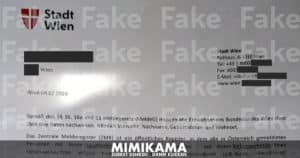 Warning about fake letters from the city of Vienna