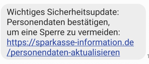 WhatsApp-Betrüger gefasst! 2.300 SMS mit Phishing-Links innerhalb von drei Stunden – mimikama.org Screenshot einer betrügerischen SMS