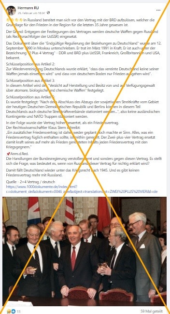 Verstößt Deutschland mit Waffenlieferungen an die Ukraine gegen internationale Verträge? – mimikama.org Screenshot Telegram der Behauptung: 5. März 2024, hier archiviert: in Englisch auf X