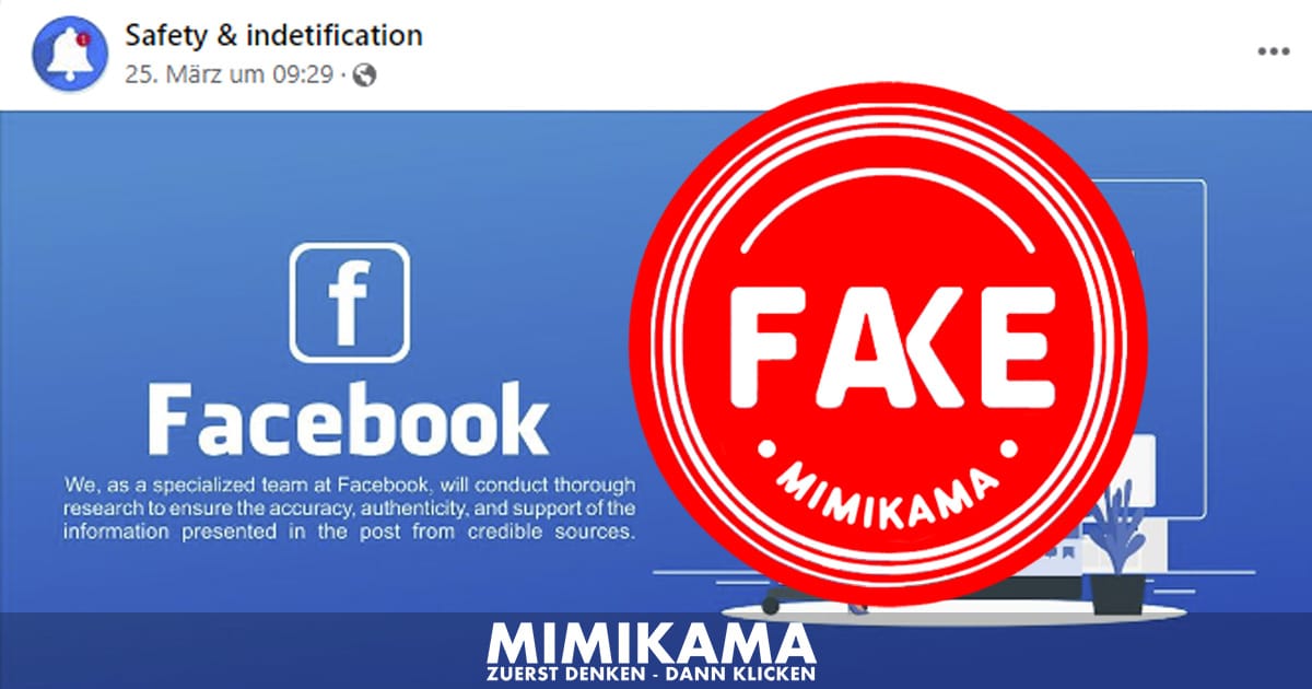 Facebook: "Safety & indetification" - Falsche Sicherheitswarnungen