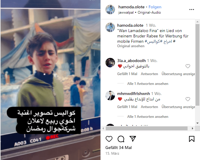Opfer-Inszenierung im Israel-Hamas-Konflikt? – mimikama.org Screenshot Instagram