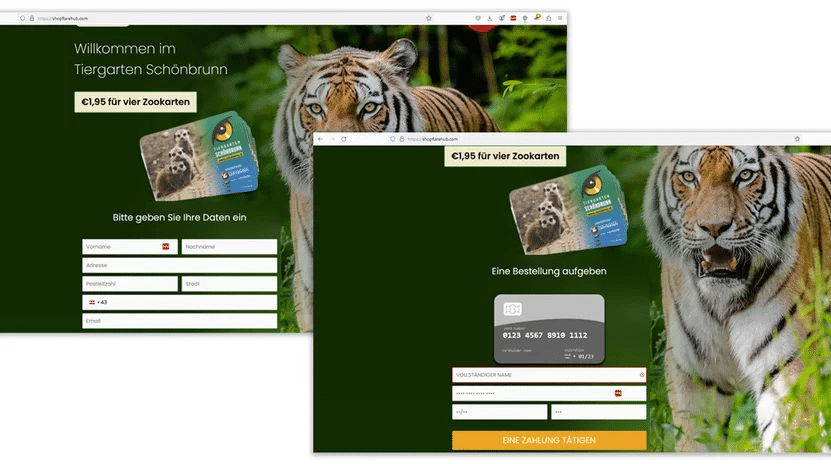 Tiergarten Schönbrunn Fake-Gewinnspiel: Abo-Falle statt Freizeitspaß – mimikama.org Gefälschte Webseite gibt sich als Tiergarten Schönbrunn aus (Screenshots Watchlist Internet)