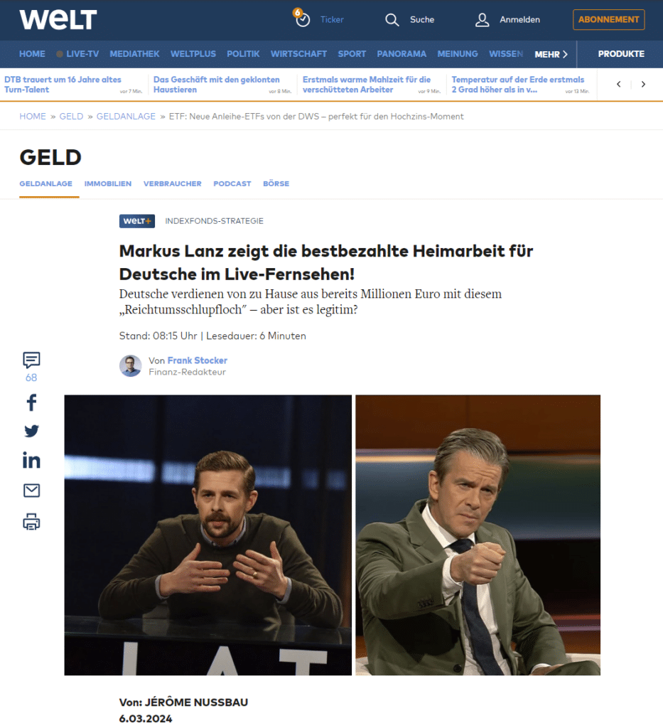 Gefälschte "Welt"-Seite
