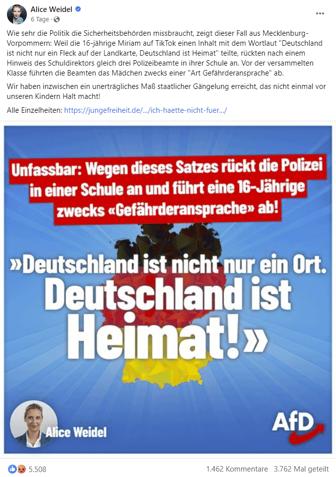 Hetze gegen ein Gymnasium: Wahrheit oder Übertreibung? – mimikama.org Screenshot Facebook