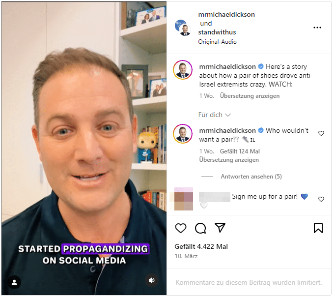 Nike und Israel: Ein Paar Sneaker sorgt für Aufsehen – mimikama.org Screenschot Instagram / mrmichaeldickson