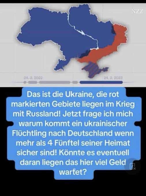 Ist die Ukraine wirklich "sicher"? - Screenshot der Karte aus den sozialen Medien