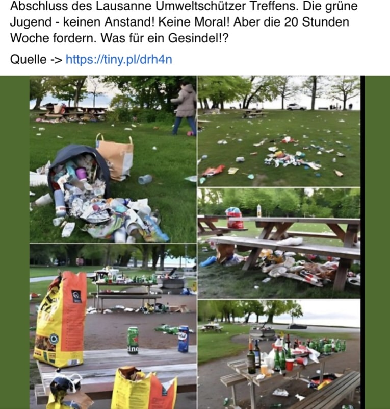 Werden Umweltproteste zu Unrecht als Müll-Verursacher bezeichnet? – mimikama.org Screenshot aus den sozialen Medien