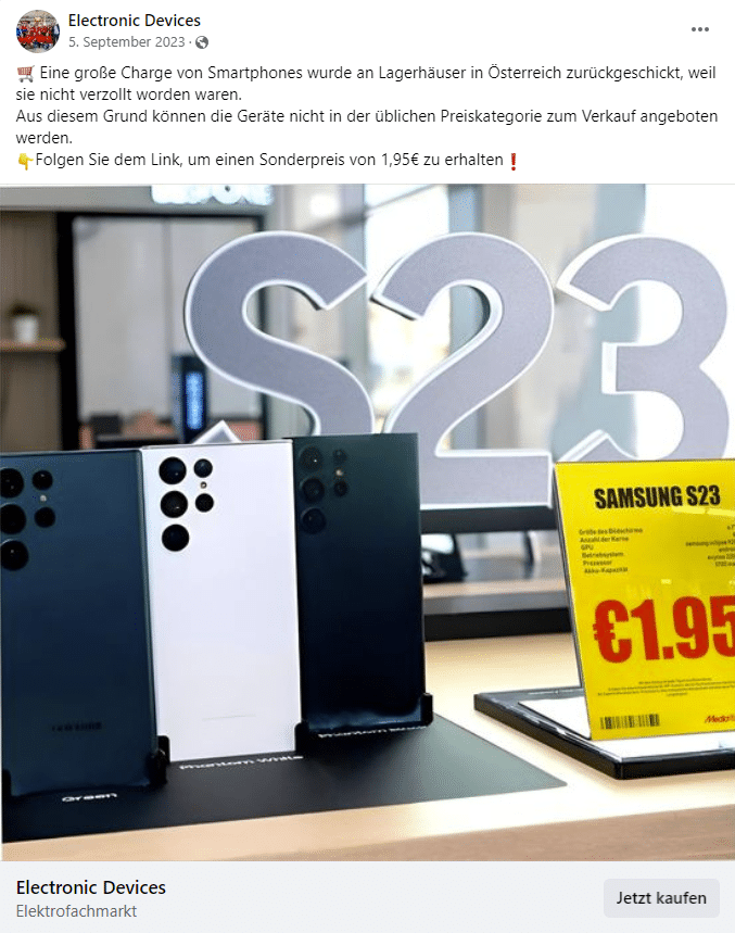 Samsung S23 für 1,95 Euro