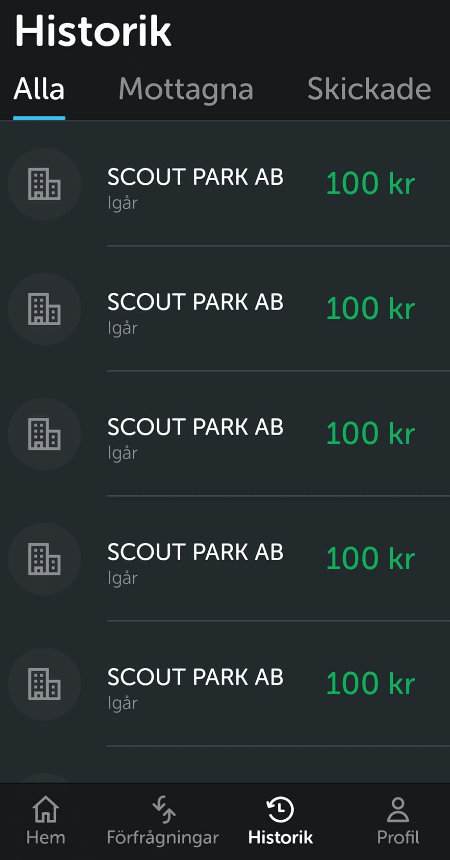Durch das Melden von Falschparkern auf privaten Parkflächen, und nach Bestätigung durch die Parkwache, belohnt die App den Nutzer mit 100 schwedischen Kronen (~9 EUR)