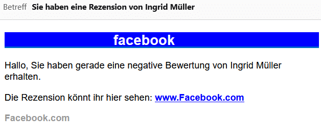 Warnungen von Facebook