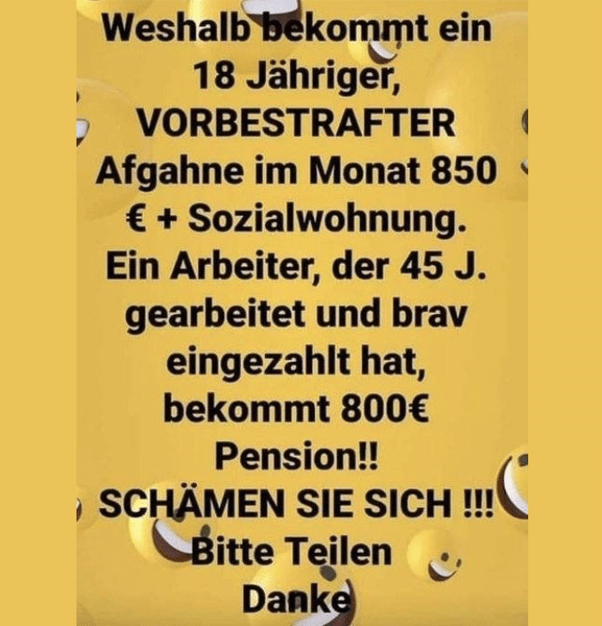 Sozialleistungen: Rente nach 45 Beitragsjahren deutlich über 800 Euro – mimikama.org Sozialleistungen: Rente nach 45 Beitragsjahren deutlich über 800 Euro -Screenshot der Behauptung aus den sozialen Medien