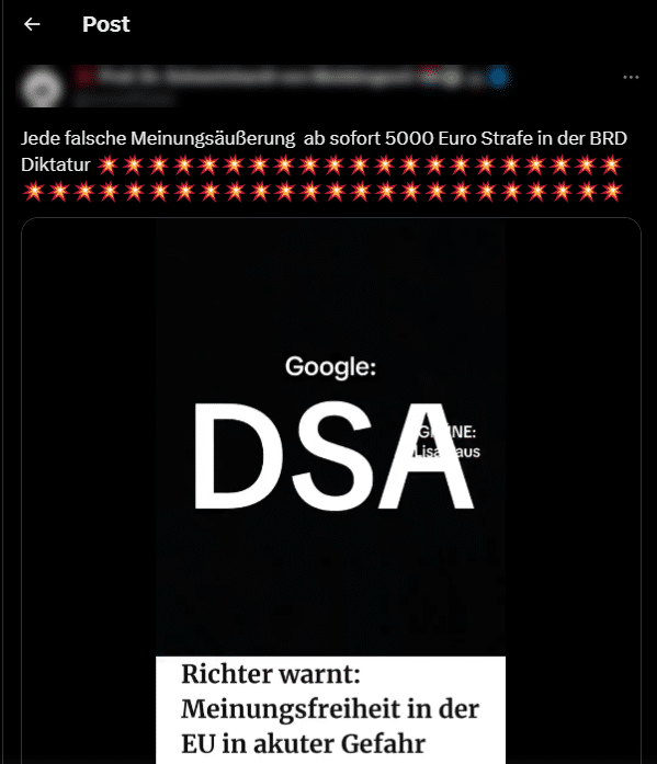 Falscher Kontext: Lisa Paus spricht in Videoclip über Gehsteigbelästigung – mimikama.org Screenshot des Posts auf X (Link)